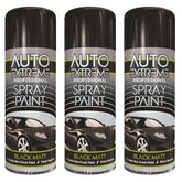 3X Auto Extreme Black Matt Spray Paint 400ml Spray Paint